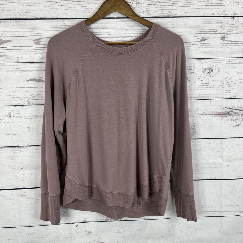 Athleta Sweatshirt Womens‎ Large Purple Pullover Athleisure Boxy Stretch